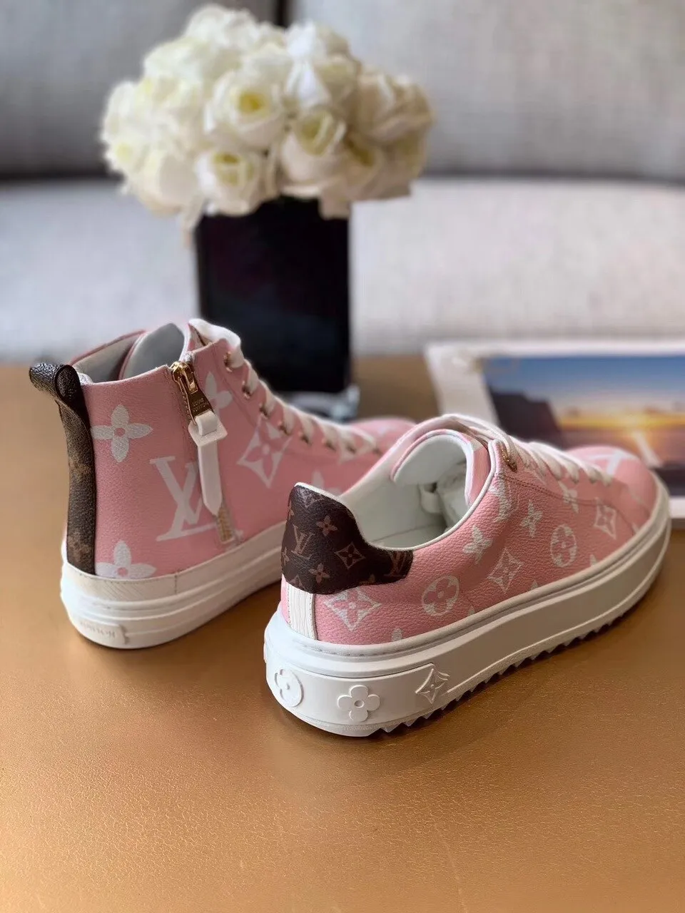 L Time Out Sneaker Patent Monogram Material Pink For Women L
