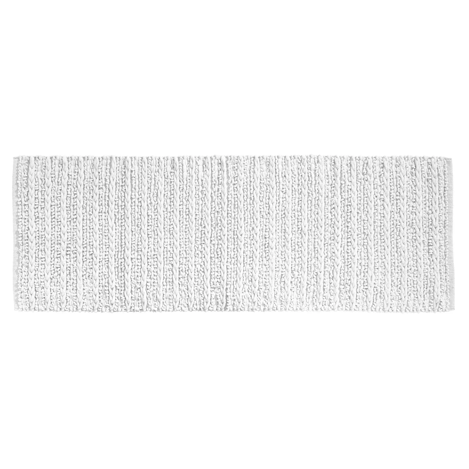 mDesign Soft Cotton Spa Mat Rug for Bathroom, Braided, 60" x 21" - White - Curated Treasures Market