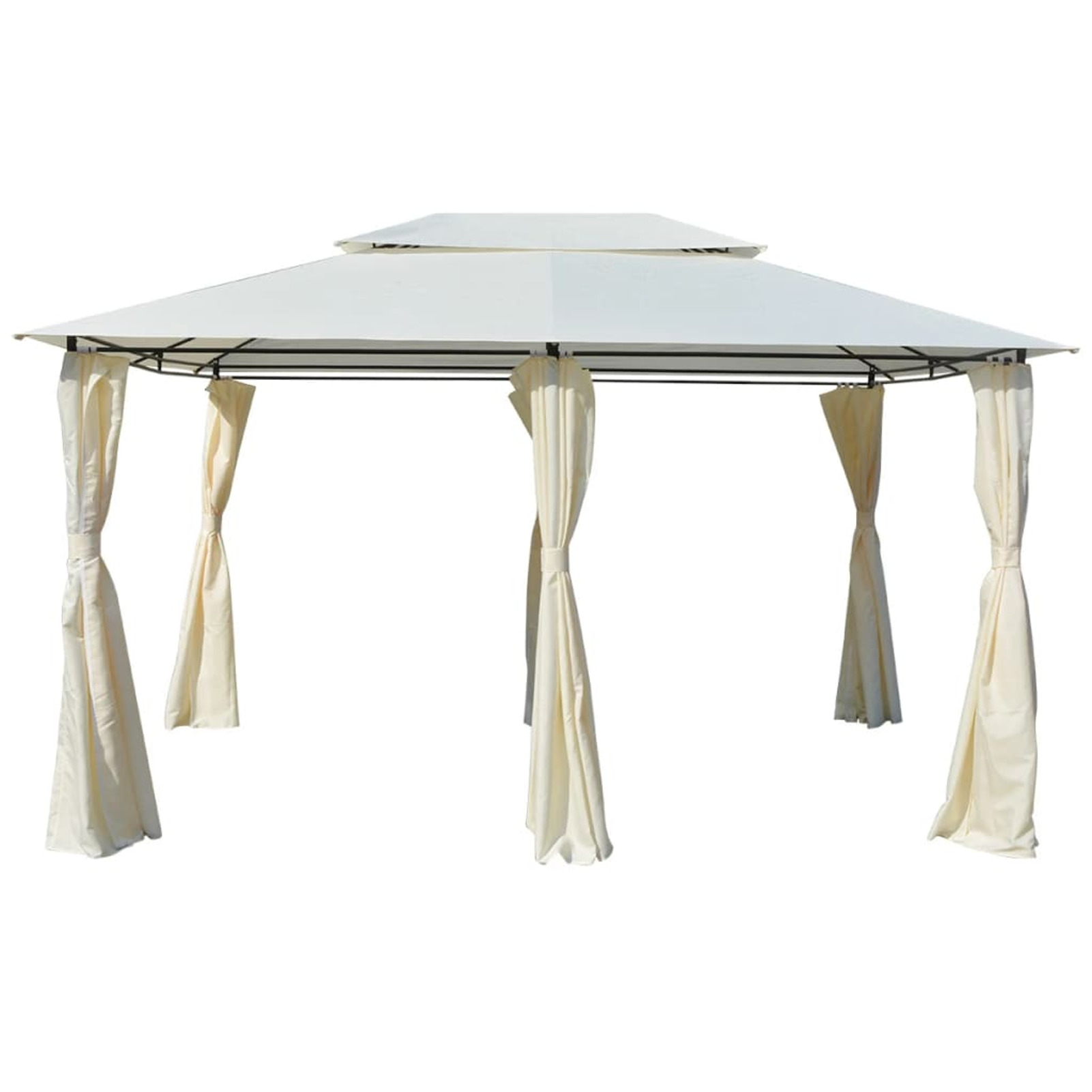Tomshoo Garden Marquee with Curtains 157.5"x118.1" White