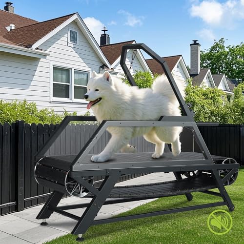 Dog Treadmill for Large/Medium Dogs, Non-Electric Canine Treadmill with Step Counter Dog Tred Treadmill for Indoor/Outdoor Up to 300lbs