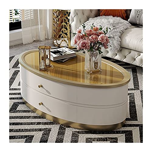 Tea Table for Living Room Modern Coffee Table with Unique Table Top and Stable Base