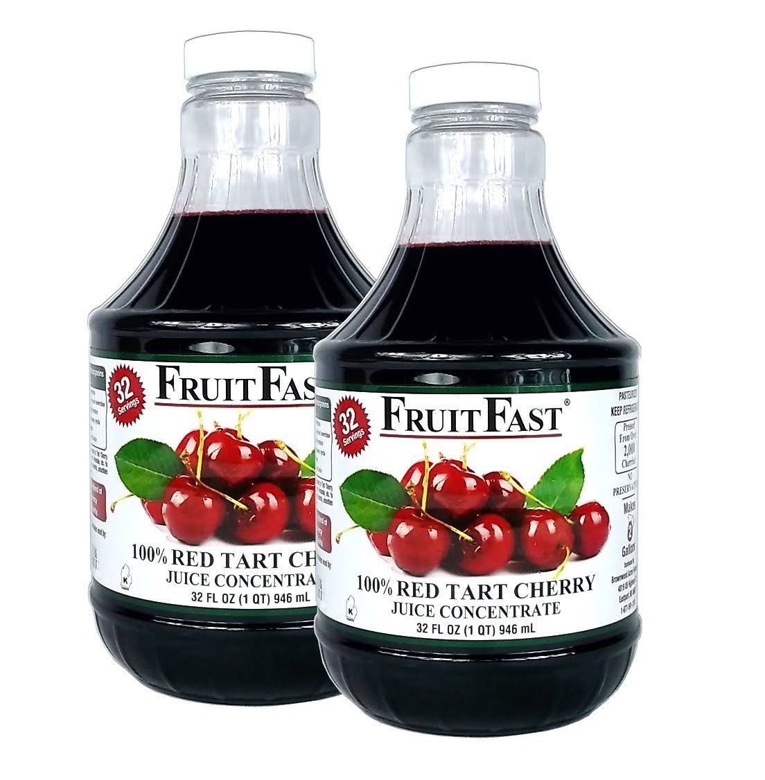 FruitFast Premium Tart Cherry Juice Concentrate Cold Filled 2 Quarts, 64 Day Supply