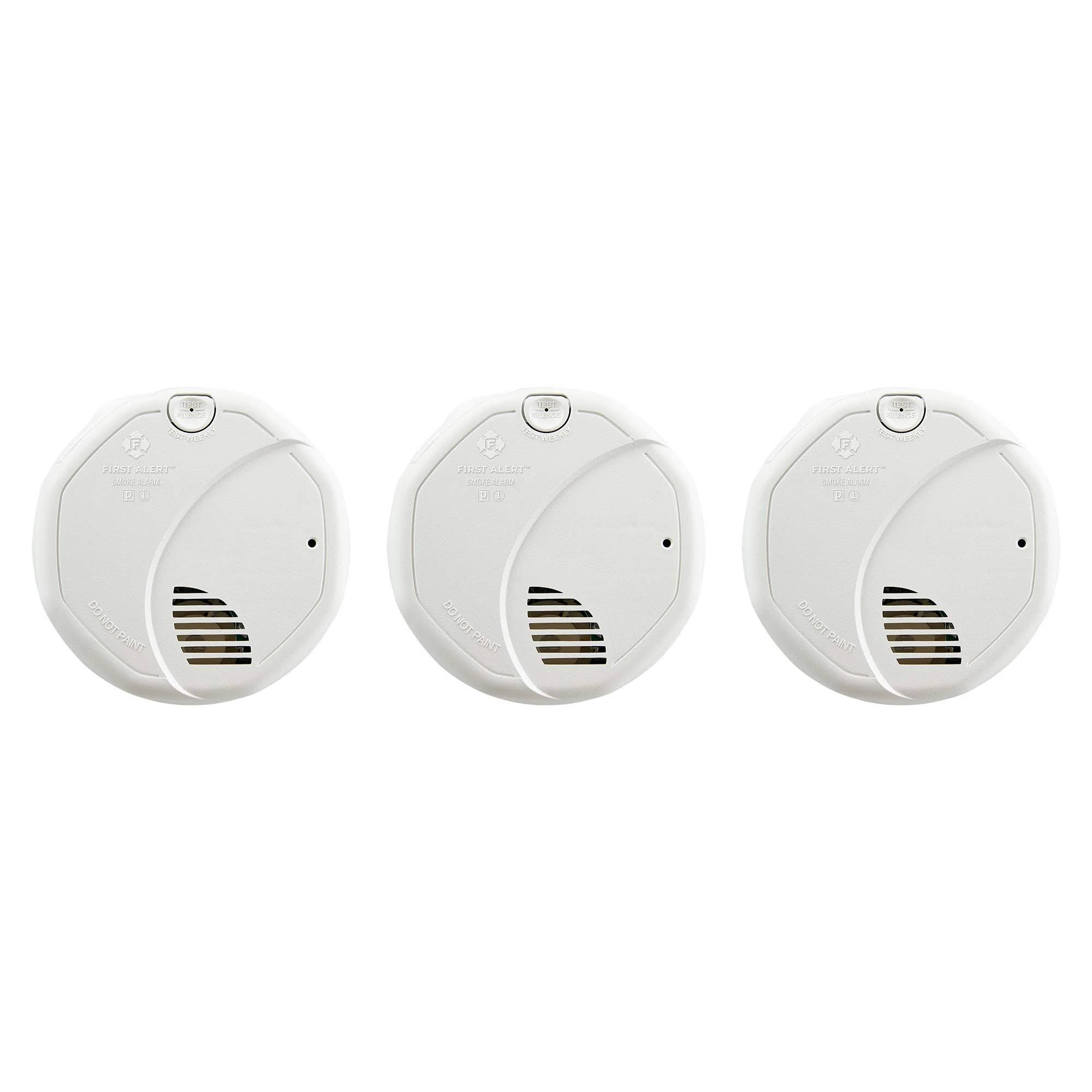 First Alert BRK 3120b-3 Hardwired Smoke Detector with Photoelectric and Ionization with Battery Backup, 3-Pack - Megean