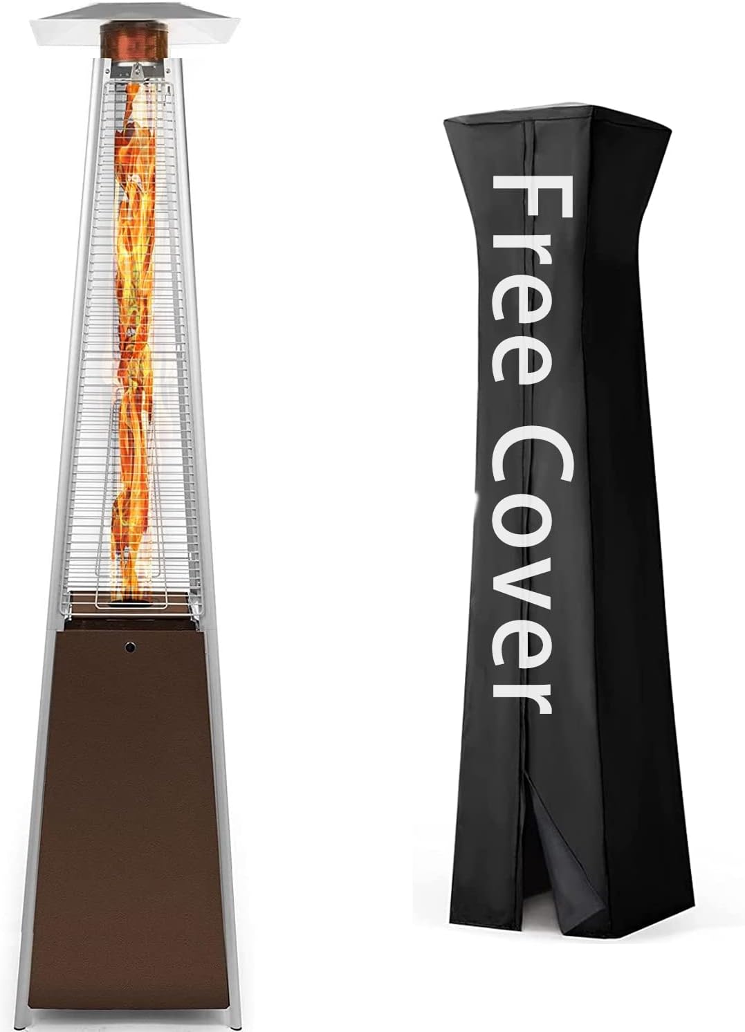 Patio Outdoor Heaters Propane - 48000 Btu Patio Heater Propane, Rapid Heating Propane Heater, Outdoor Heater with Wheels and heater cover