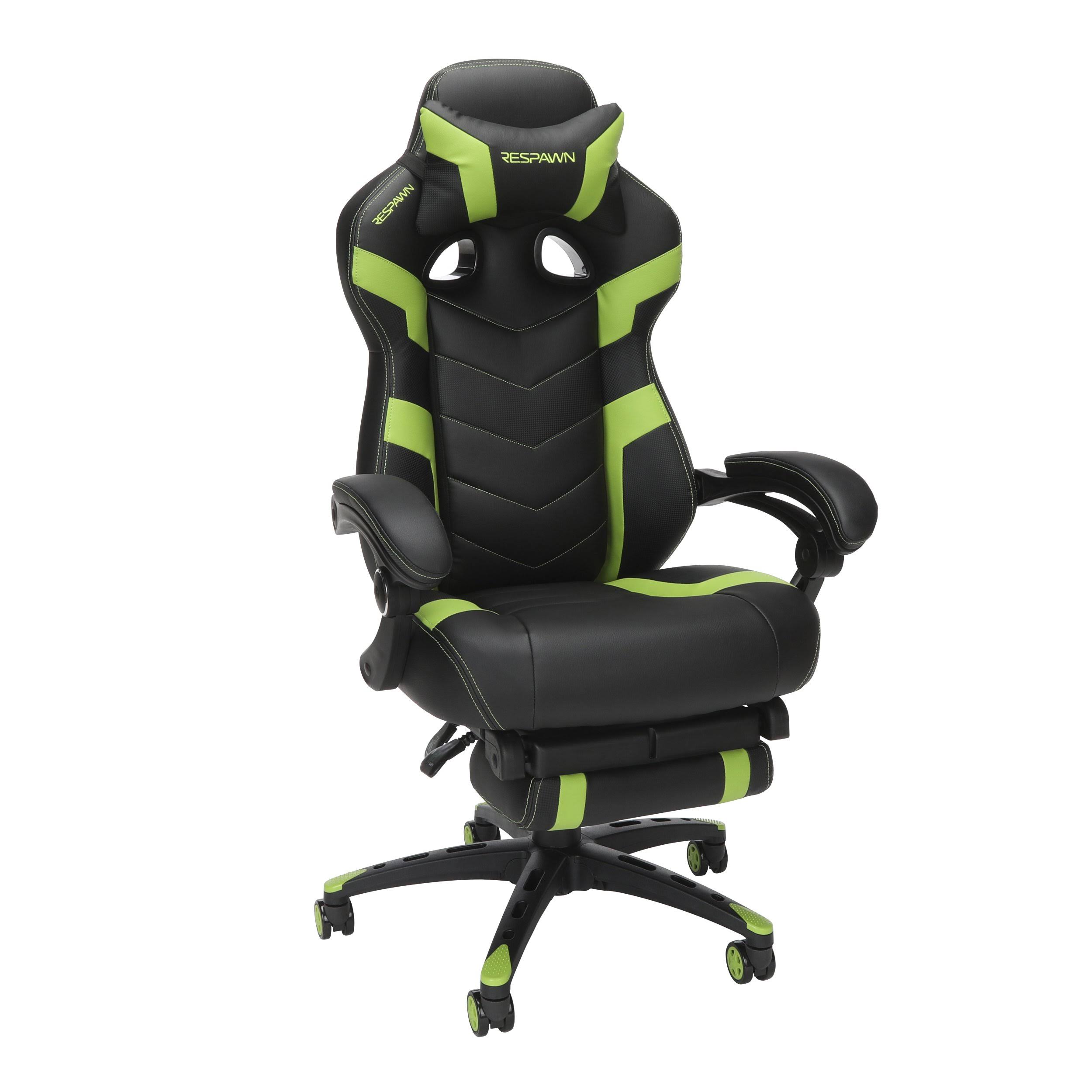 Respawn 110 Racing Style Reclining Gaming Chair with Footrest (Green Pro)