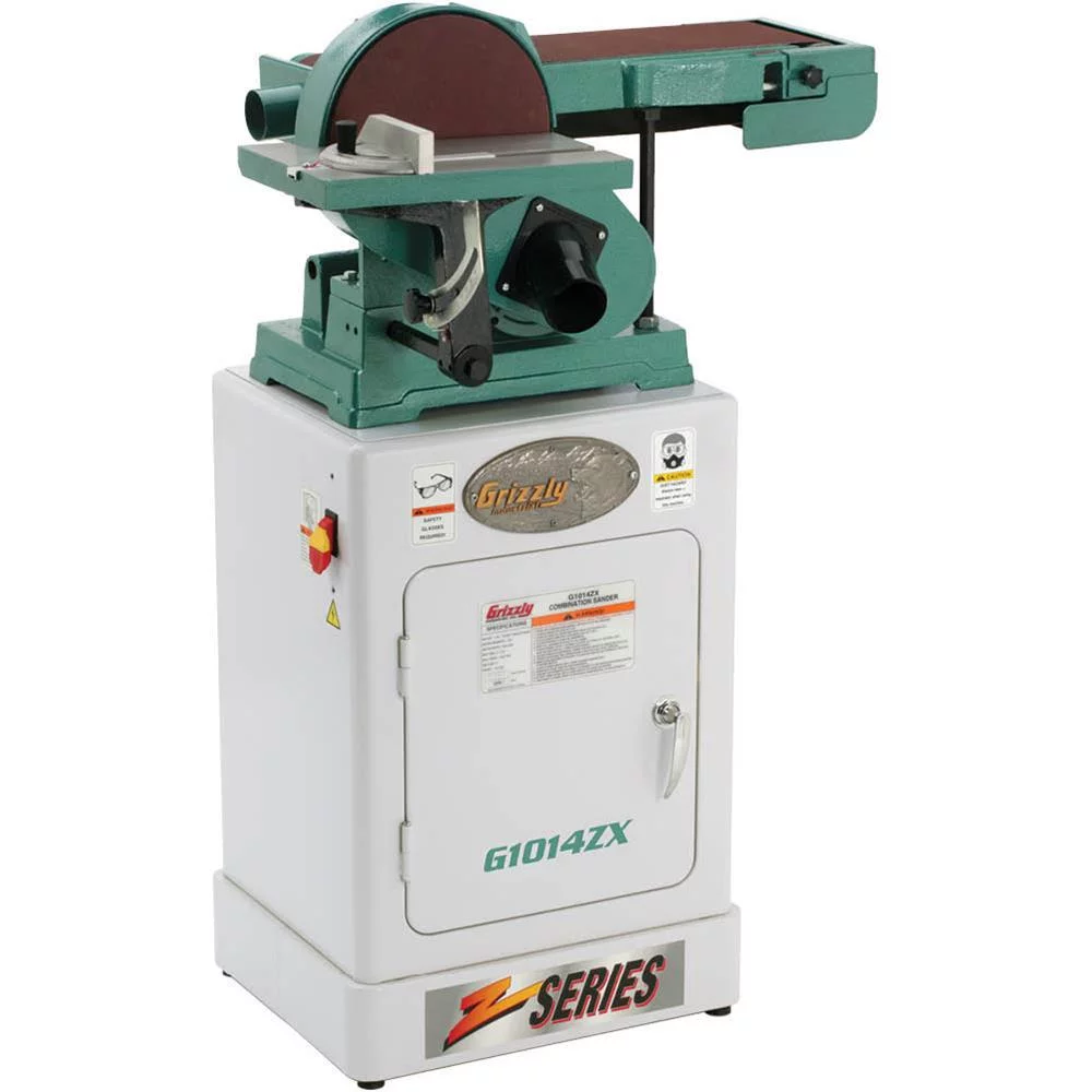 Grizzly G1014ZX 110V/220V 6 Inch x 48 Inch Belt Combo Sander Cabinet Stand - Radiant Selections