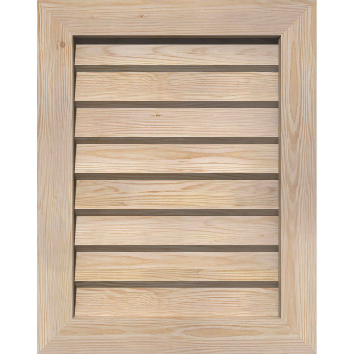 Ekena Millwork GVWVE16X1802SDUPI 16x22W x 18x22H Vertical Gable Vent (21x22W x 23x22H Frame Size): Unfinished, Non-Functional, S