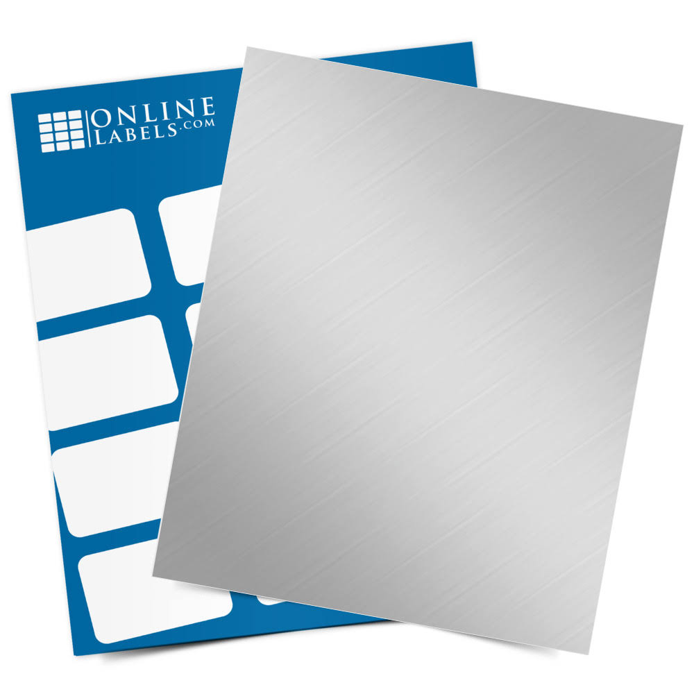 8.5x22 x 14x22 Labels w/ Vertical Back Slit, 100 Sheets, Weatherproof Silver Polyester Laser OL813SP