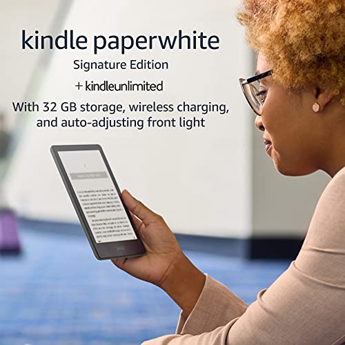 Amazon Kindle Paperwhite Signature Edition (32 GB) – With auto-adjusting front light, wireless charging, 6.8“ display