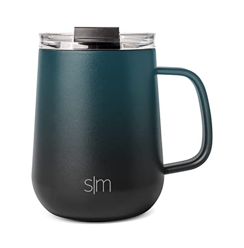 Simple Modern Travel Coffee Mug with Lid and Handle | Reusable Insulated Stainless Steel Coffee Tumbler Tea Cup | Gifts for Women Men Him Her |