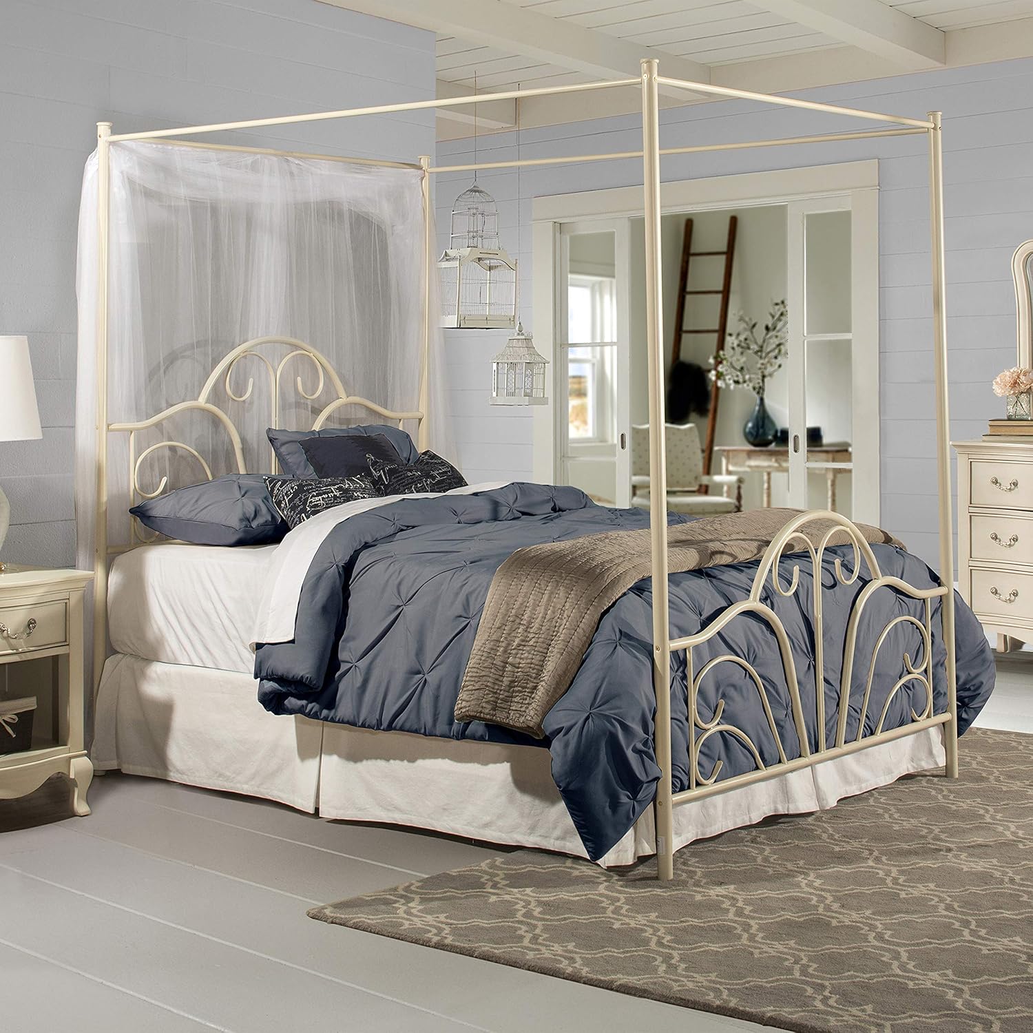 Hillsdale Furniture Hillsdale Dover King Canopy Bed, Textured Black