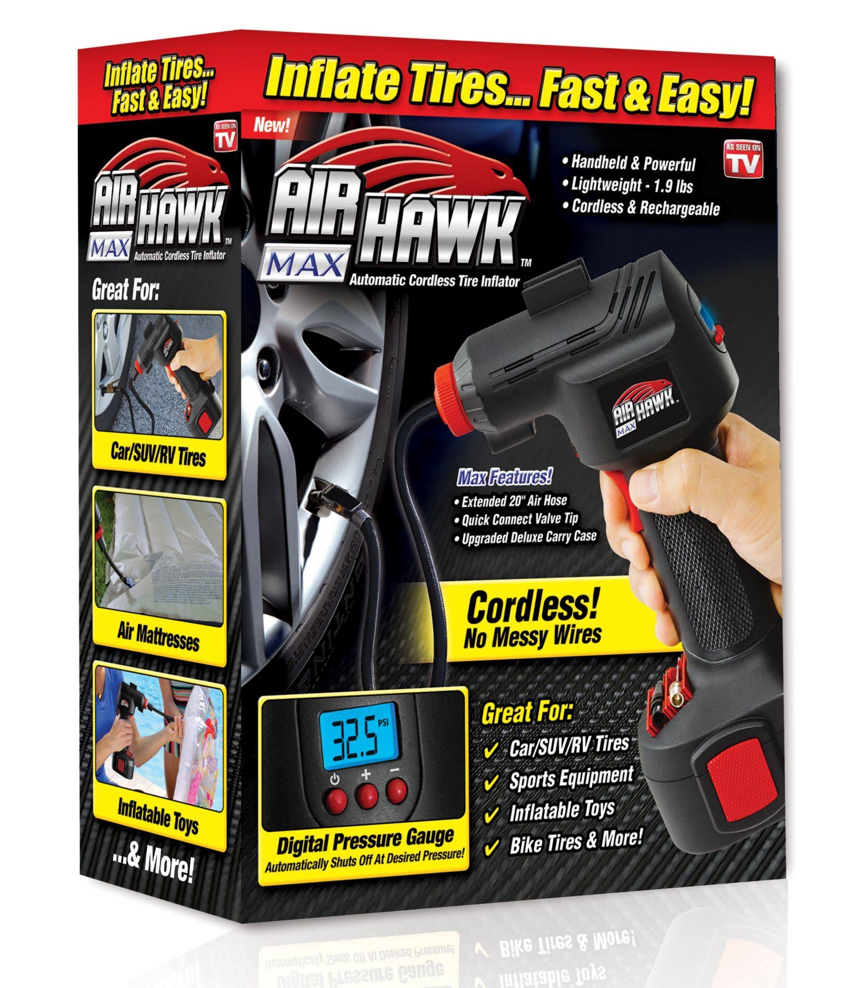 Air Hawk Deluxe Cordless Tire Inflator w/ Carry Bag