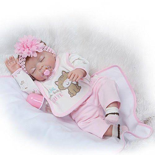 Funny House 2017 New 22x22 55cm Full Vinyl Silicone Body Lifelike Reborn Baby Doll Realistic Soft Newborn Dolls Girl Magnet Paci - Megean