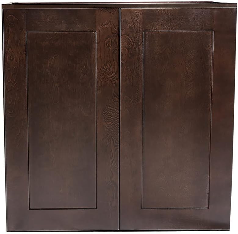 Design House 543066 Brookings Unassembled RTA (Ready-to-Assemble) Shaker Style Wall Kitchen Cabinet, 30x36x12, Espresso