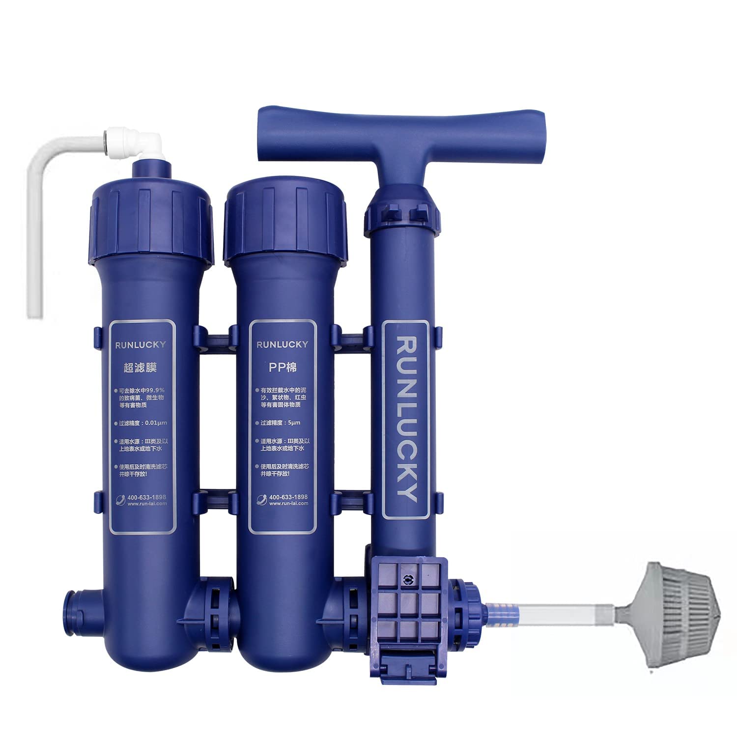 Large Portable Hand Pump Camping Water Filter