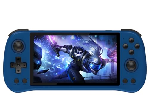 X55 Handheld Game Console with 5.5-Inch IPS Screen,HDMI Output RK3566 CPU, 4000mAh Battery Retro Portable Game Console for Kids and Adults（Black）