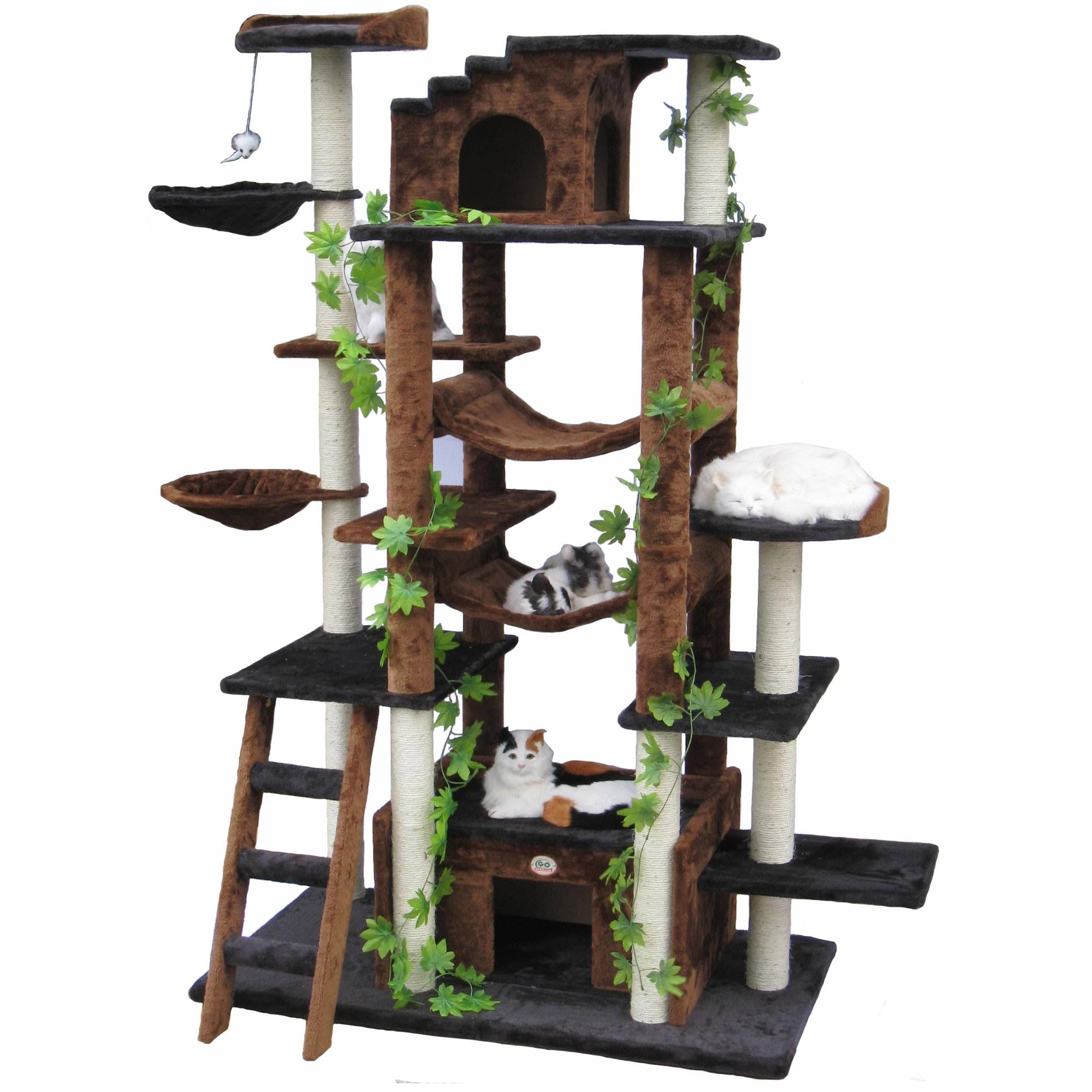Go Pet Club 77-inch Cat Tree, Brown/Black