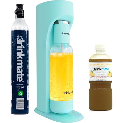 Drinkmate OmniFizz SPARKLE UP BUNDLE, Sparkling Water and Soda Maker, Carbonates ANY Drink, Arctic Blue