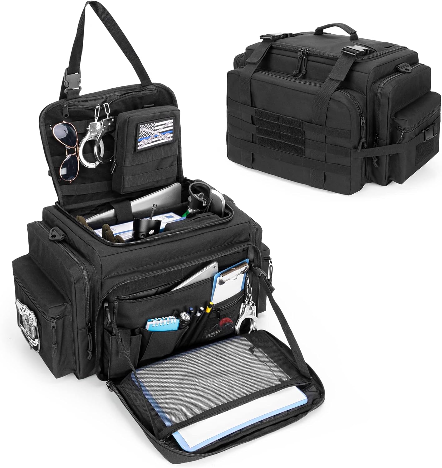 SAMDEW Patrol Bag, Police Gear Bag for Law Enforcement & Police Equipment, Car Front Seat Organizer for Police, Truckers & Travelers