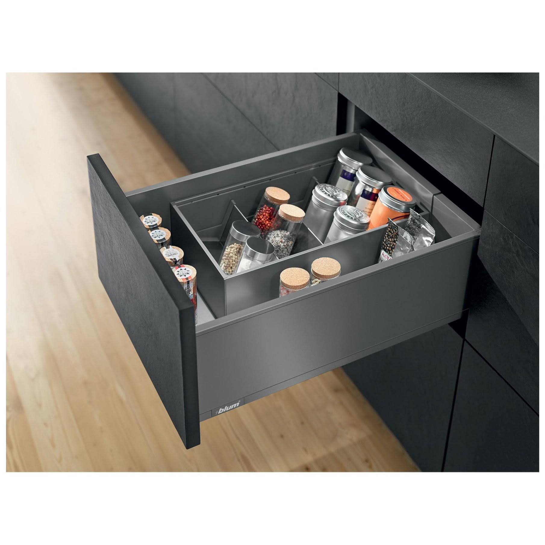 Blum LEGRABOX C 21-5/8x22 Standard Drawer Kit, Orion Gray, 155 lb Capacity