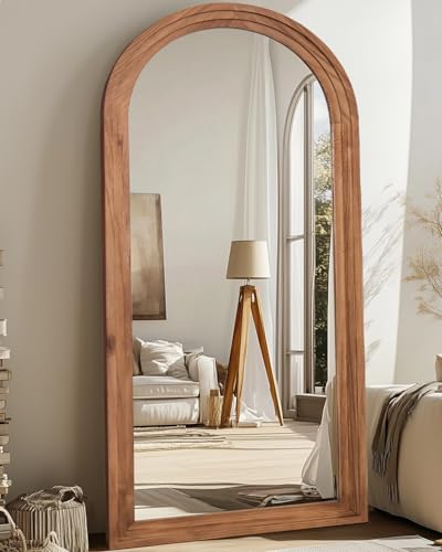 Full Length Mirror, 71"×32" Wooden Mirror Full Length with Stand Wood Floor Mirror, Oversized Stand Up Mirrors Large Wall Mirrors