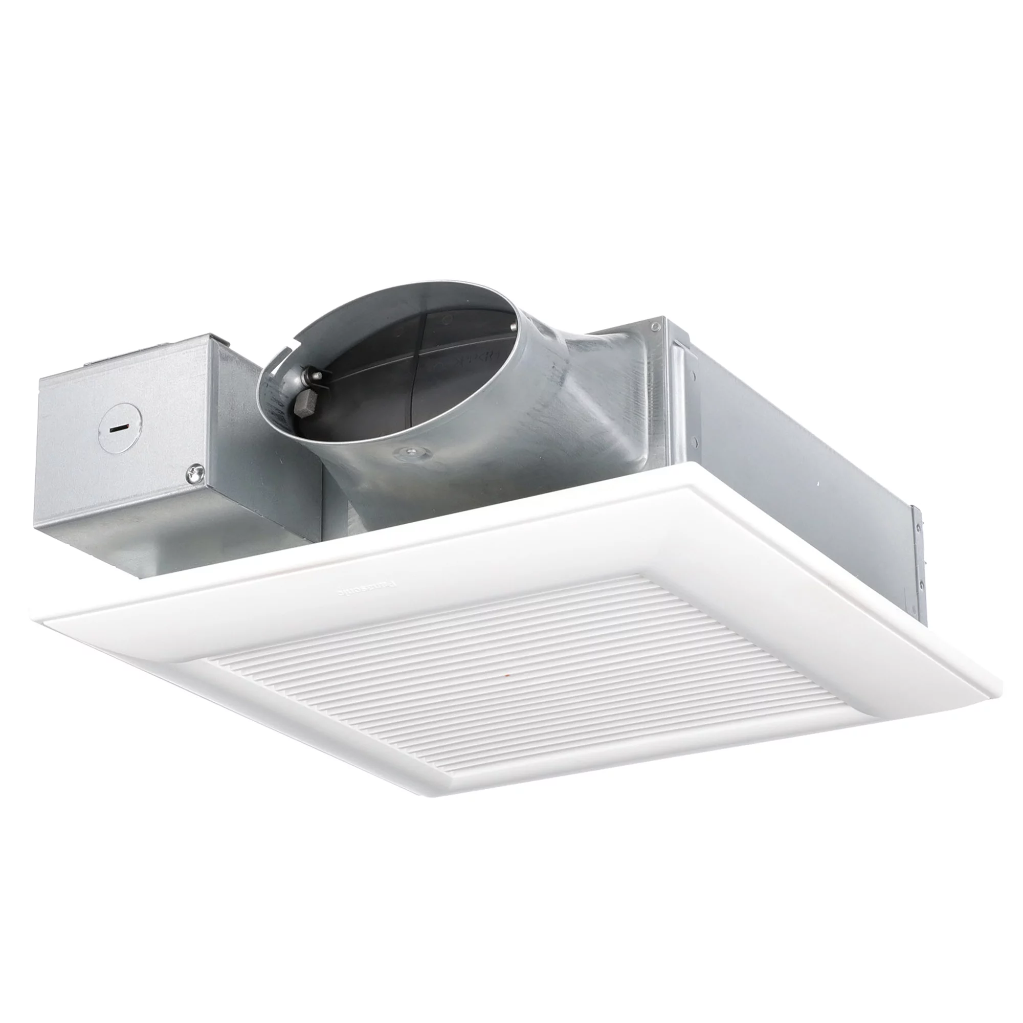 Panasonic WhisperValue DC Pick-a-Flow 50, 80, or 100 CFM Ceiling or Wall, Very Low Profile Exhaust Fan with Condensation Sensor, White