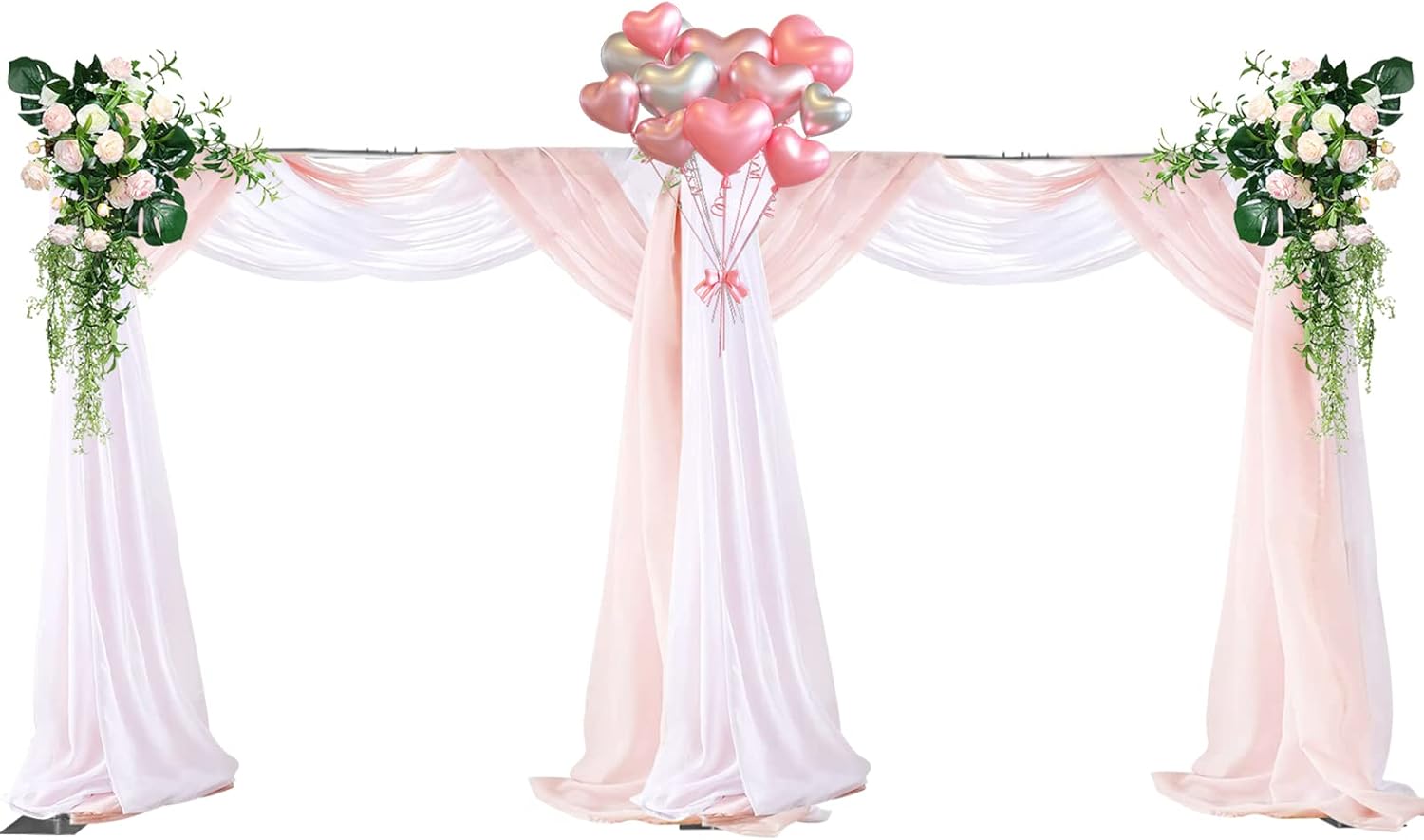 10 x 20ft Pipe and Drape Backdrop Stand Kit, Heavy Duty Stand with Metal Steel Base Adjustable Photography Background Frame for Parties