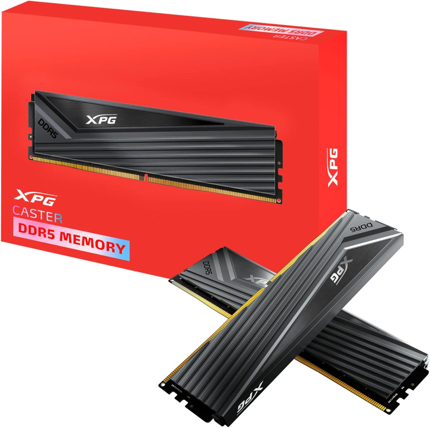 XPG Caster RGB DDR5 6000MHz 32GB (2x16GB) CL40-40-40 PCS-48000 UDIMM 288-Pins Desktop SDRAM Memory RAM Kit (AX5U6000C4016G-DCCARGY)