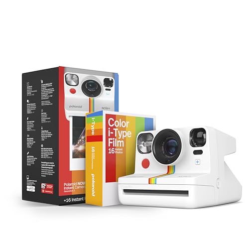 Polaroid Now+ 2nd Generation I-Type Instant Film Bluetooth Connected App Controlled Camera - White (9077)