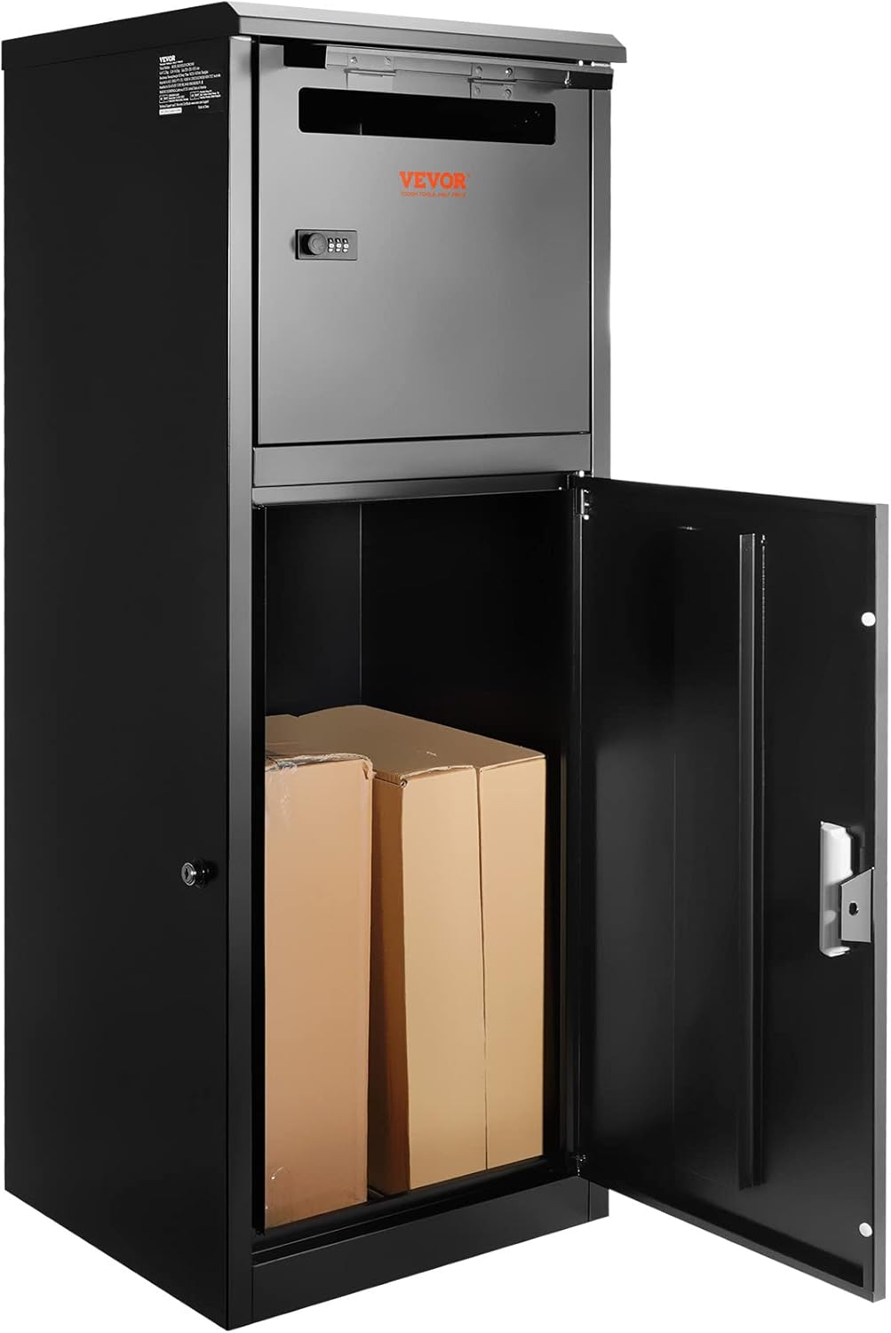 VEVOR Package Delivery Boxes for Outside 16.2"x15.8"x44", Galvanized Steel Package Delivery Box with Coded Lock, Removable Anti-theft Baffle