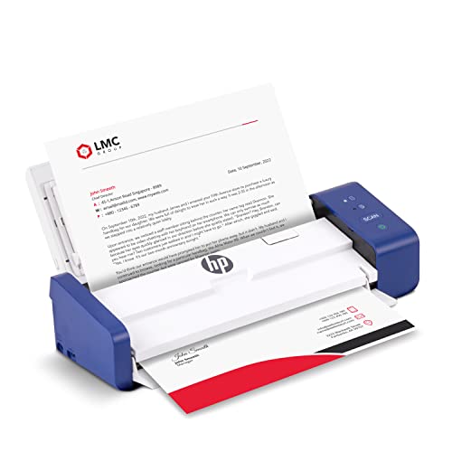 HP Compact Desktop Duplex USB Mobile Document & Photo Scanner with Auto-Feed Tray for Portable 2-Sided Digital Scanning, Model HPPS200