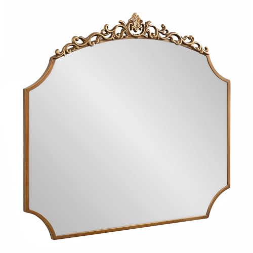 Kate and Laurel Arendahl Ornate Traditional Arched Scallop Mirror, 24 x 36, Antique Gold