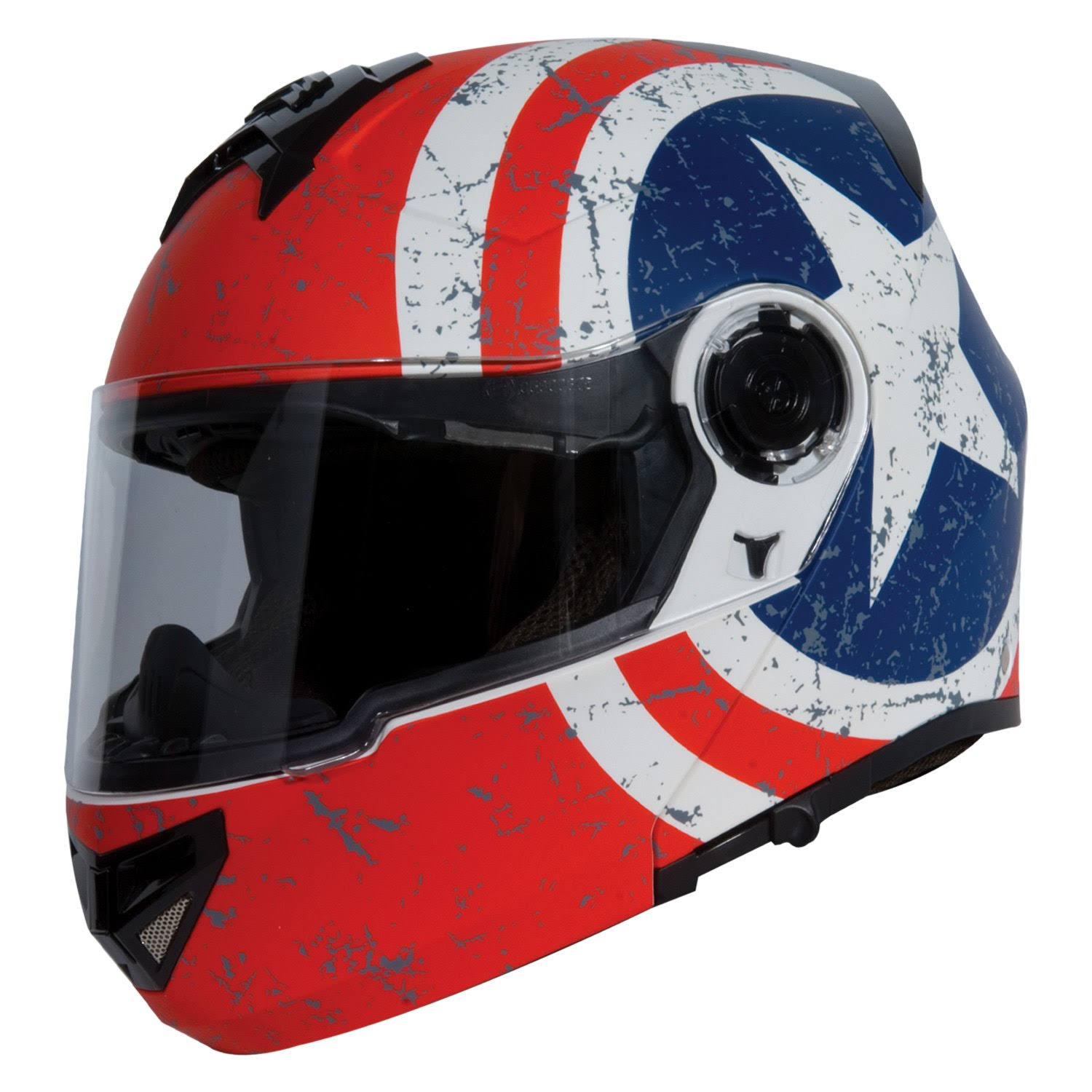 Torc T27B1 FWT RS T27B Full Face Modular Helmet with Blinc Bluetooth (Rebel Star, Small)