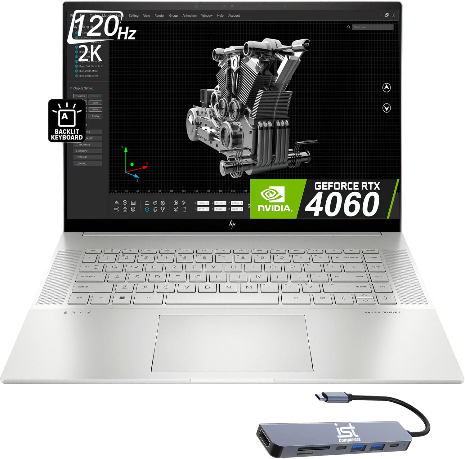 HP Envy 16 16.0" 120Hz 2K Touchscreen (Intel 13th Gen i7-13700H, 64GB DDR5 RAM, 2TB SSD