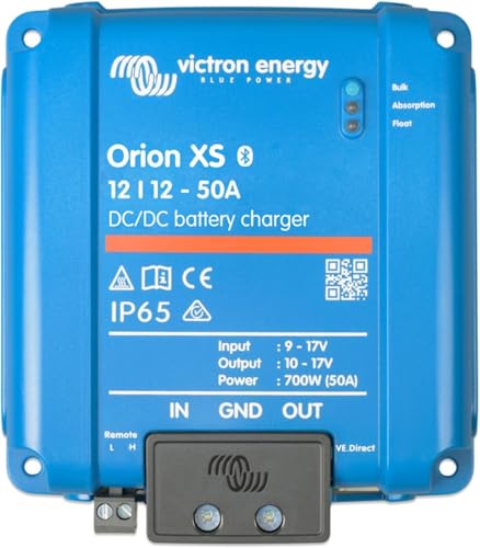 Victron Energy Orion XS Smart DC to DC Battery Charger 12/12 50A (700W) - IP65 Dust & Waterproof - Fully Configurable - Remote Management Possible