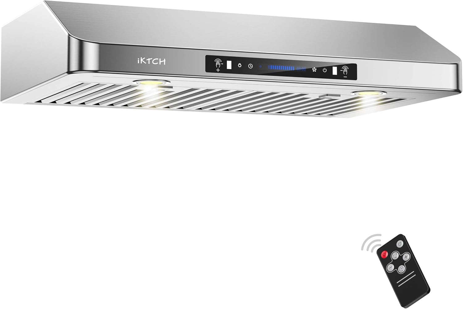 IKTCH 36 Inch Under Cabinet Range Hood with 900-CFM, 4 Speed Gesture Sensing&Touch Control Panel