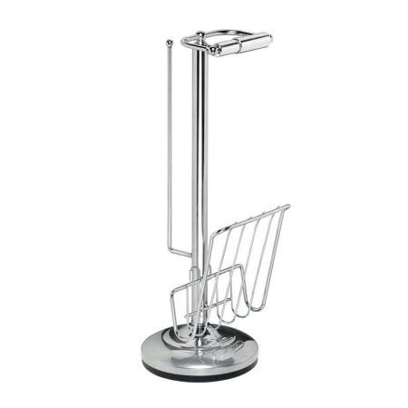 Toilet Caddy with Magazine Rack in Chrome