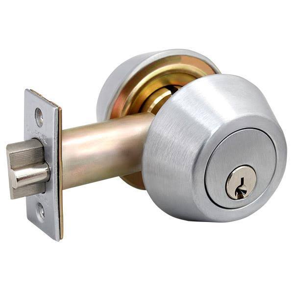 Cal Royal GL220 Gate Latch Satin Chrome / Double Cylinder E0143