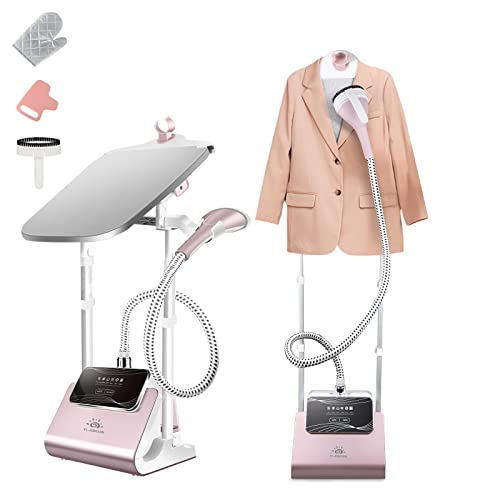 TC-JUNESUN Steamer for Clothes Standing, Powerful Upright Clothes Steamer with Adjustable Ironing Board, 25s Fast Heat-up