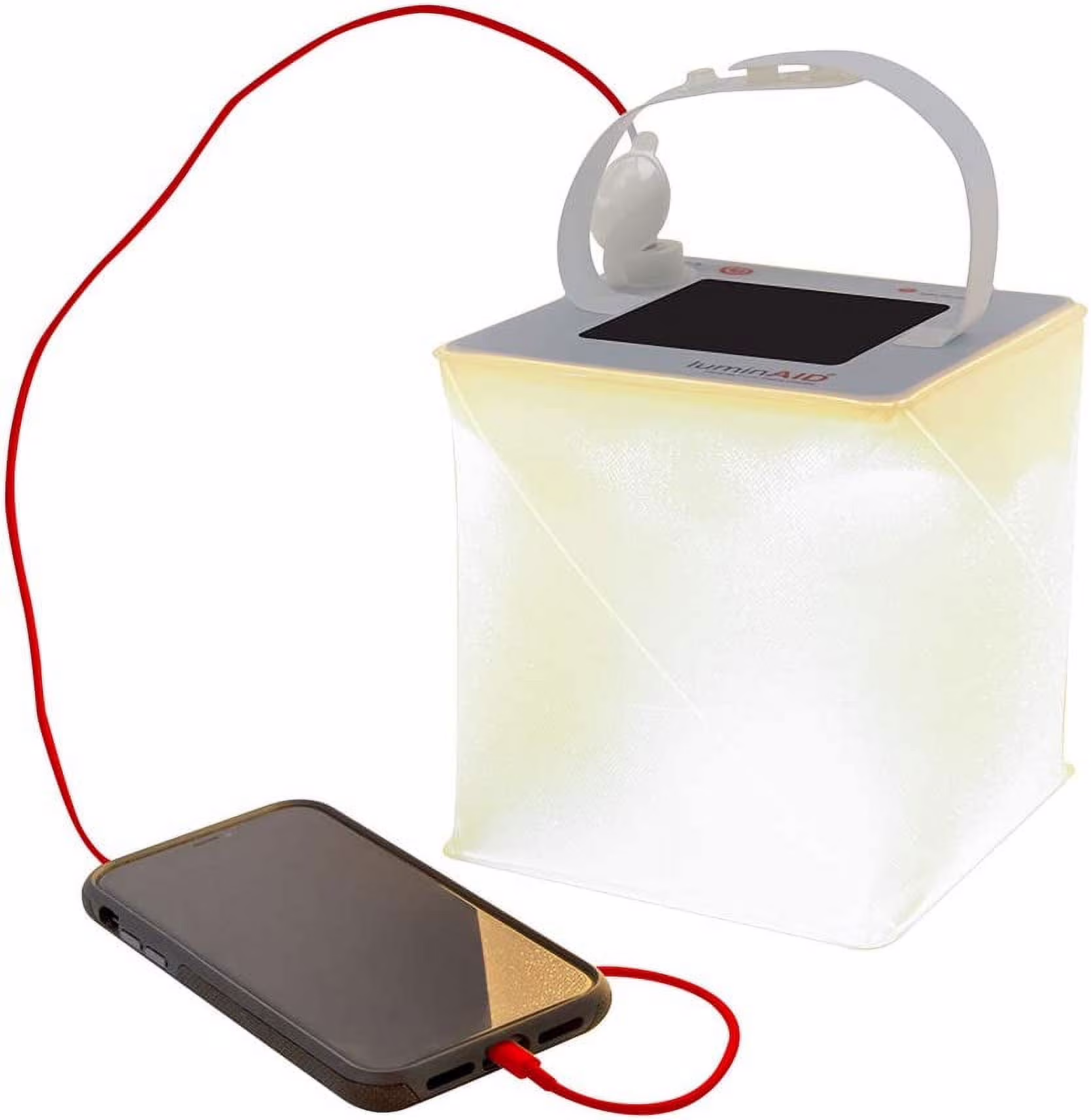 LuminAID 2-in-1 Solar Camping Lantern and Phone Charger - Inflatable LED Lamp for Camping, Hiking and Travel - Emergency Light for Power Outages