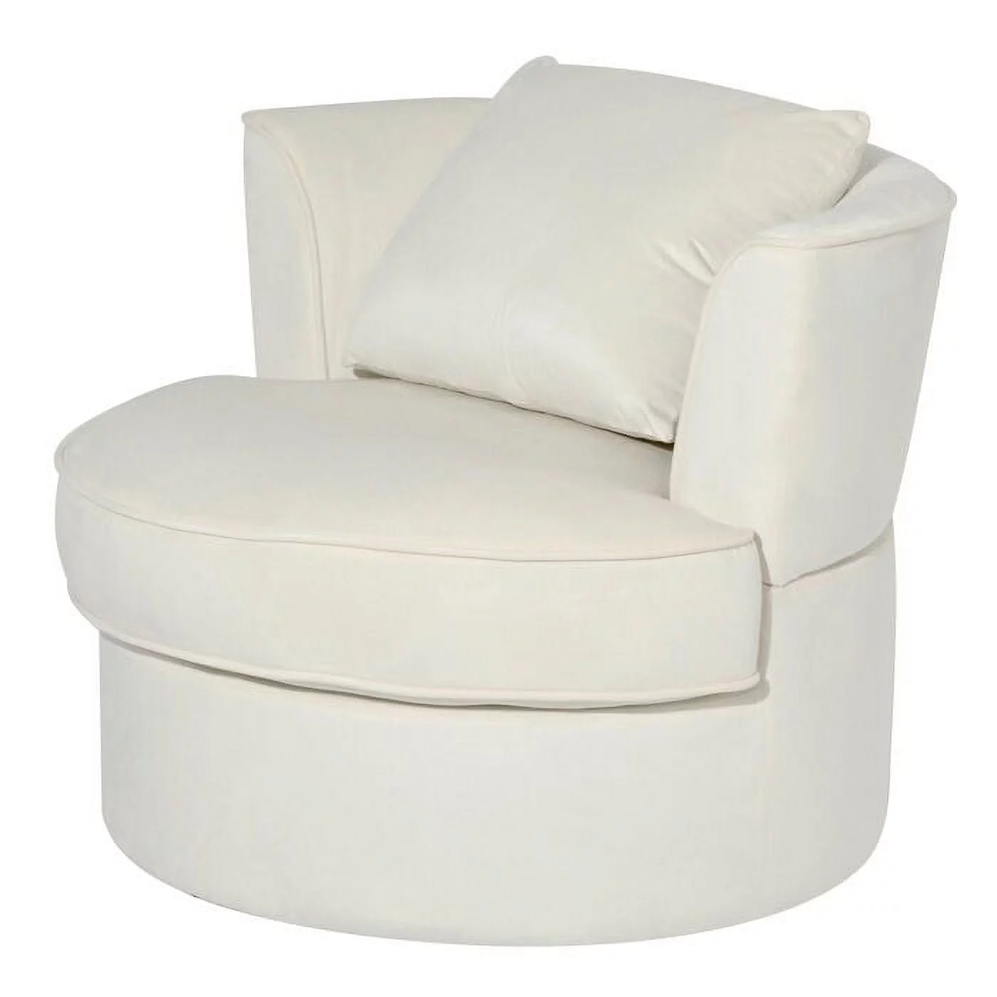 32" Wide Swivel Accent Barrel Chair Barrel Chair Beige Swivel Glam, Modern & Contemporary