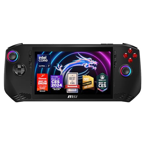 MSI Claw PC Gaming Handheld: Intel Ultra 7-155H, 7" FHD 120Hz Display, 16GB LPDDR5, 512GB NVMe SSD, MicroSD Card Reader, Thunderbolt 4