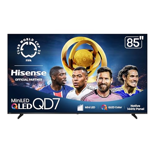 Hisense 75" Class QD7 Series Mini-LED 4K UHD Smart Fire TV (75QD7QF, 2025 Model) - QLED, Native 144hz, HDR10+, Dolby Vision, Dolby Atmos