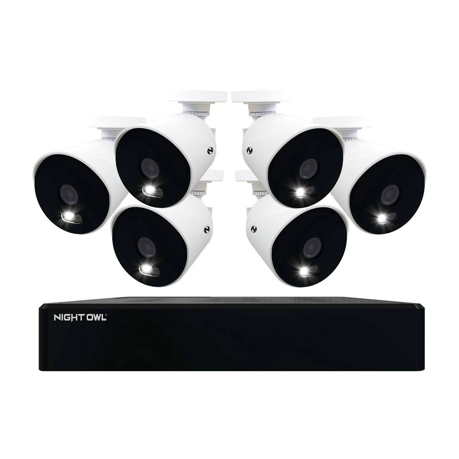 Night Owl 12 Channel Wired DVR with 6 4K Ultra HD Wired Spotlight Cameras