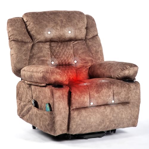 Power Lift Recliner Chair Recliners for Elderly with Heat and Massage Recliner Chair for Living Room with Cup Holders, Remote Control