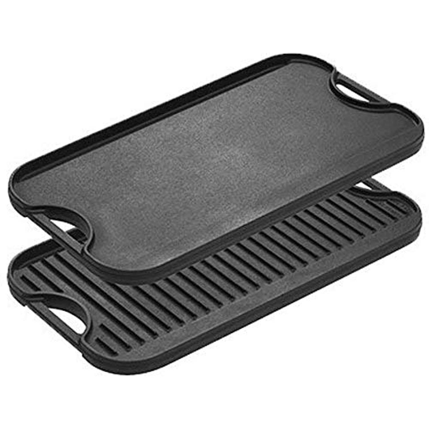 Lodge Pre-Seasoned Cast Iron Reversible Grill/Griddle with Handles, 20 inchx10.5