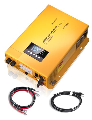 ECO-WORTHY 3000W 12V Pure Sine Wave Inverter Charger,2 in 1 Inverter/Battery Charger,12V DC to 120V AC Converter,25A~100A Adjustable Current Charge