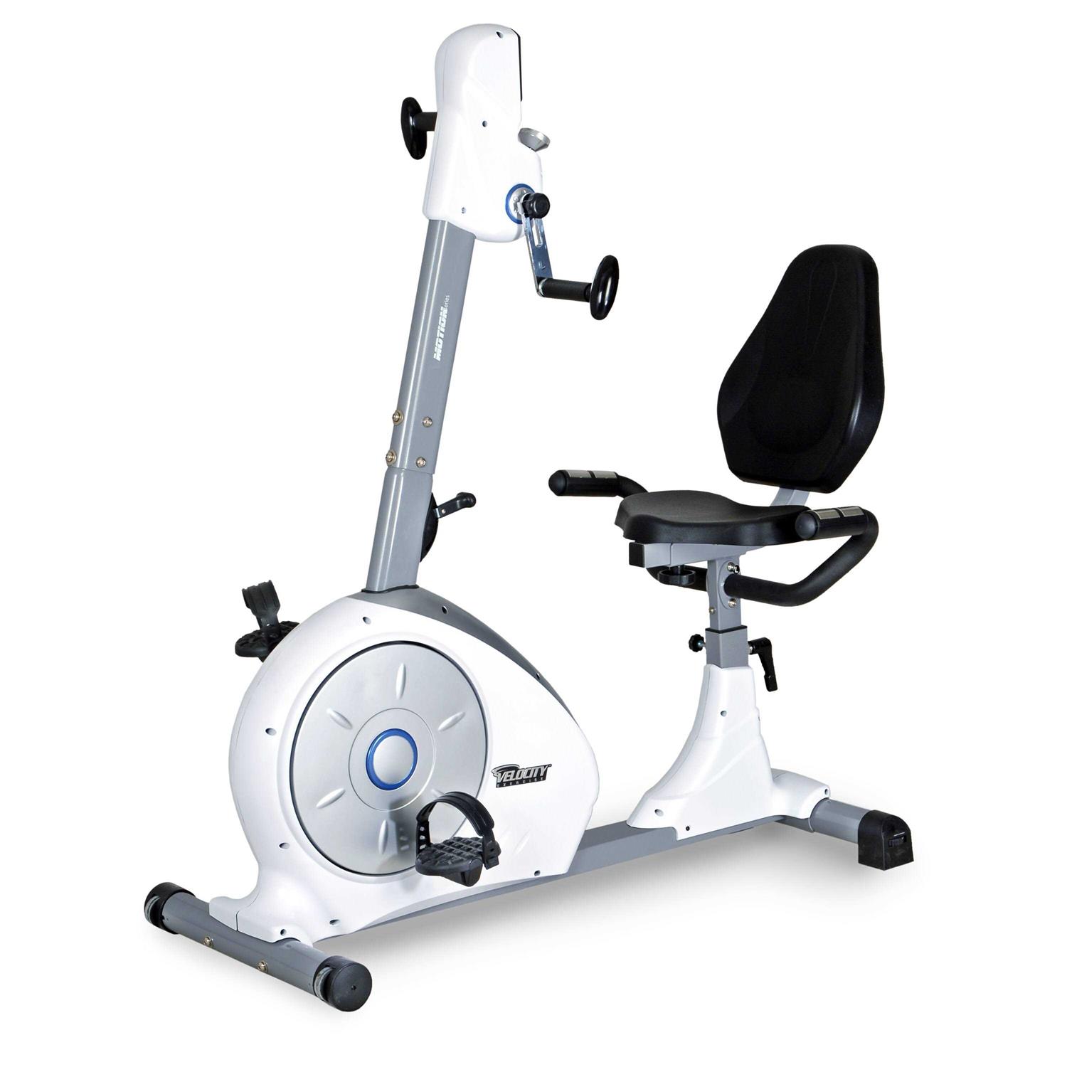 Velocity Exercise Dual Motion Recumbent Exercise Bike in White - Sports Supplies Online Store