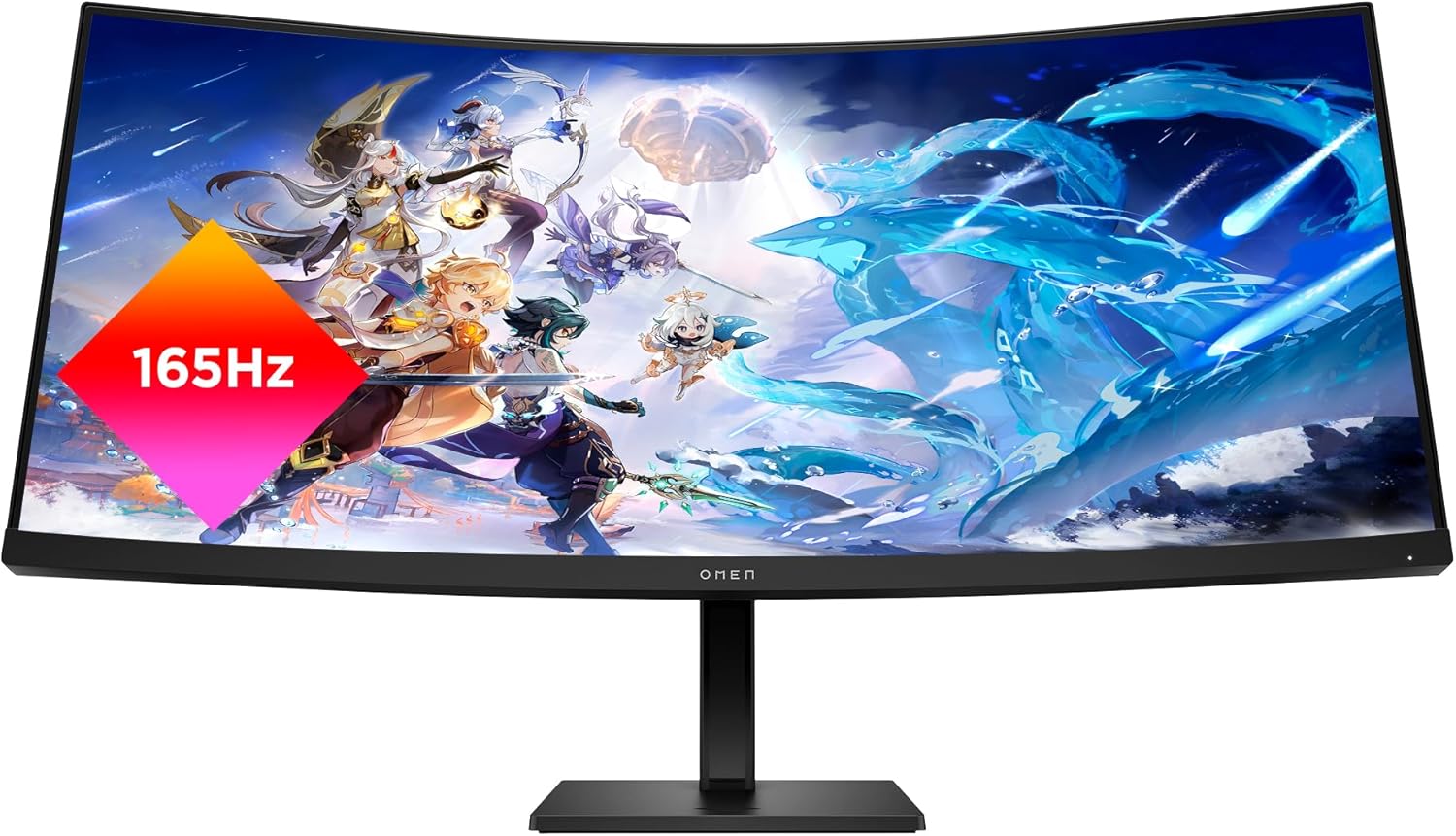 HP OMEN 34c QHD 165Hz Curved Gaming Monitor, WQHD Display (3440 x 1440), VA Panel, 99% sRGB, 90% DCI-P3, 21:9, AMD FreeSync Premium Technology