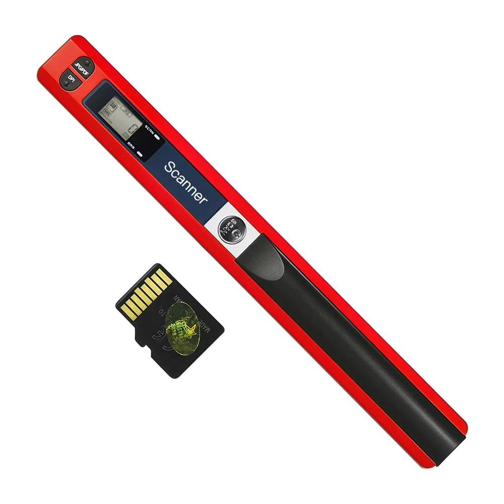 Portable Handheld Wand Wireless Scanner A4 Size 900DPI JPG/PDF Formate LCD Display with Protecting Bag and 8GB TF Card for Business Document Reciepts
